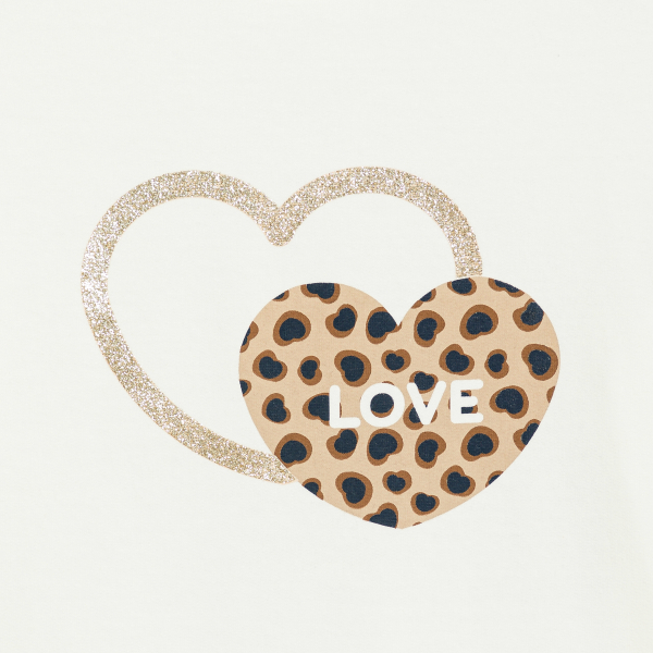 بيجاما مزينة برسمة نمر باللون الأبيض للفتيات